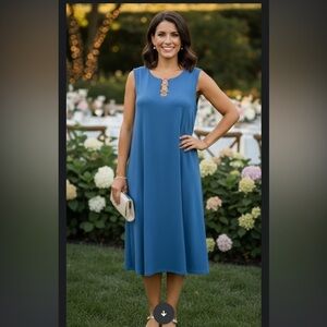 JM collection Blue Sleeveless Dress NWT size XL